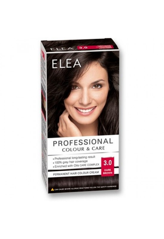 ELEA Боя за коса "Elea Professional Colour & Care" - № 3/0 Тъмно кафяв