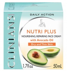 Clinians Nutri Plus Комбиниран подхранващ крем за лице с авокадо