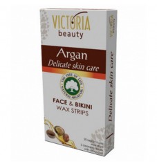 Victoria Beauty Argan Депилиращи ленти за лице и бикини с масло от Арган 20 бр