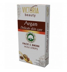 Victoria Beauty Депилиращи ленти за лице и бикини с масло от Арган 20 бр.