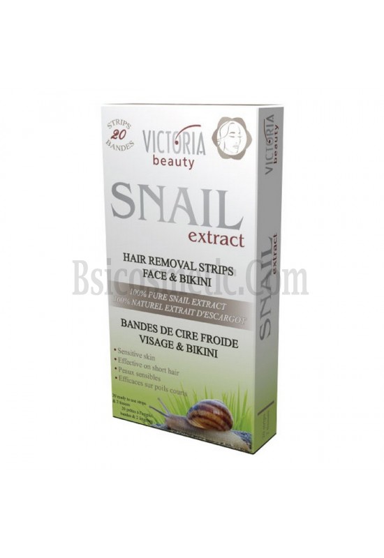 Victoria Beauty Snail Extract Депилиращи ленти за лице и бикини зона с екстракт от охлюв 20 бр