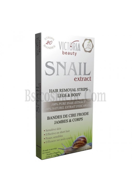 Victoria Beauty Snail Extract Депилиращи ленти за тяло с екстракт от охлюв 20 бр