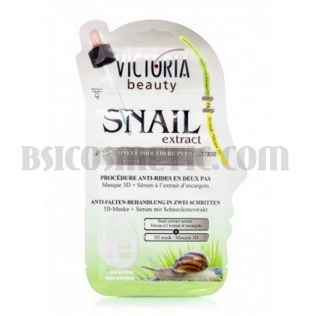 Victoria Beauty Snail Extract Процедура против бръчки в две стъпки 3D маска + серум с екстракт от охлюви Victoria Beauty Snail Extract Процедура против бръчки в две стъпки 3D маска + серум с екстракт от охлюви