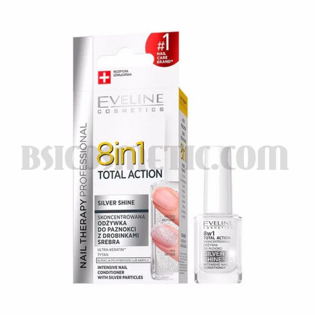 Eveline 8 в 1 балсам за нокти със сребърни частици