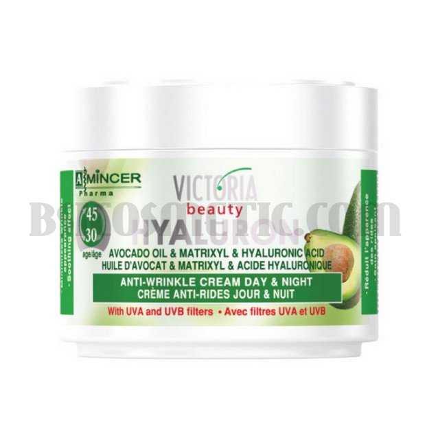 Victoria Beauty HYALURON Дневен и нощен изглаждащ крем при първа поява на бръчки, полумазен 30-45г Victoria Beauty HYALURON Дневен и нощен изглаждащ крем при първа поява на бръчки, полумазен 30-45г