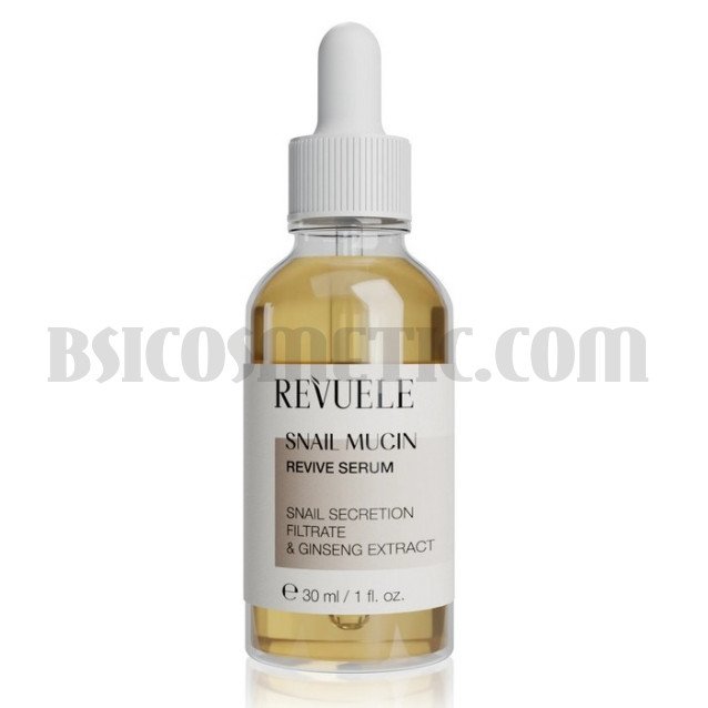 Revuele Snail Mucin Хидратиращ серум за лице с охлювен екстракт,женшен и хиалурон