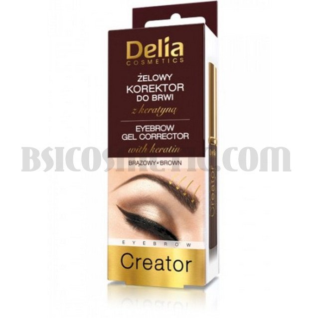 DELIA Оцветяващ гел коректор за вежди с кератин Кафяв DELIA Оцветяващ гел коректор за вежди с кератин Кафяв