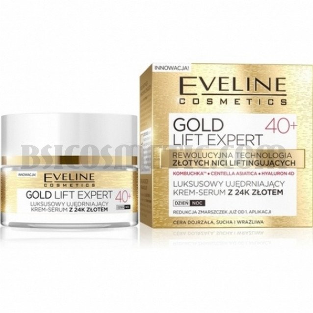 Eveline Gold Lift Expert 40+ СТЯГАЩ ДНЕВЕН/НОЩЕН КРЕМ-СЕРУМ ЗА ЛИЦЕ