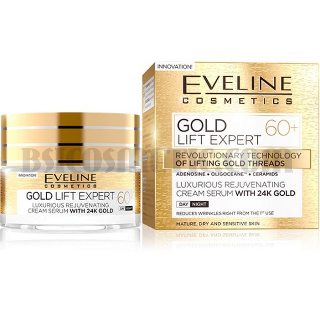 Eveline Gold Lift Expert 60+ ПОДМЛАДЯВАЩ ДНЕВЕН/ НОЩЕН КРЕМ-СЕРУМ Eveline Gold Lift Expert 60+ ПОДМЛАДЯВАЩ ДНЕВЕН/ НОЩЕН КРЕМ-СЕРУМ