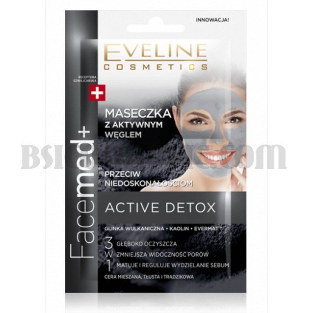 Eveline Facemed+ Почистваща Маска с Активен Въглен
