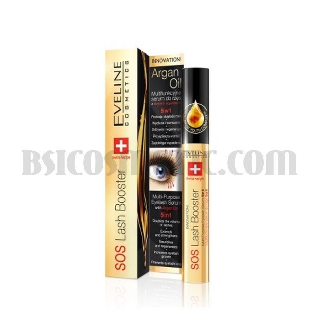 Eveline SOS Lash Booster СЕРУМ ЗА МИГЛИ С АРГАН 5В1 Eveline SOS Lash Booster СЕРУМ ЗА МИГЛИ С АРГАН 5В1