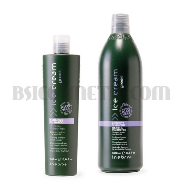 Успокояващ шампоан за чувствителна кожа Еко серия Inebrya Green Sensitive