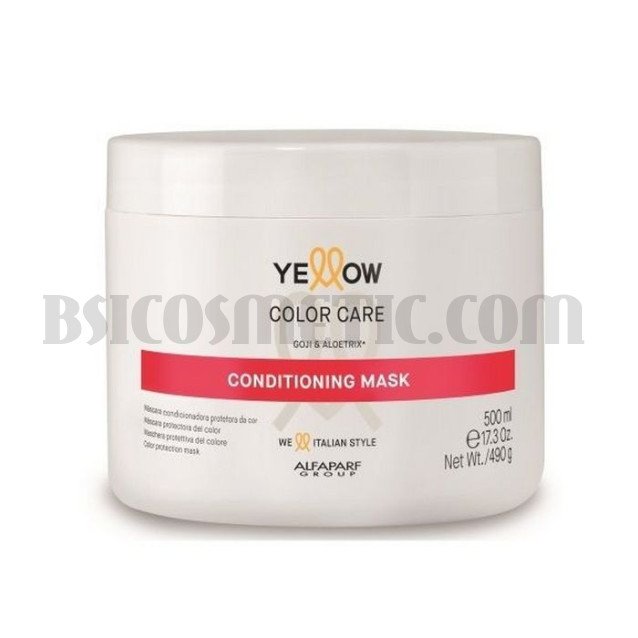 Маска за запазване на цвета, за блясък и регенерация на боядисаната коса YELLOW COLOR CARE MASK
