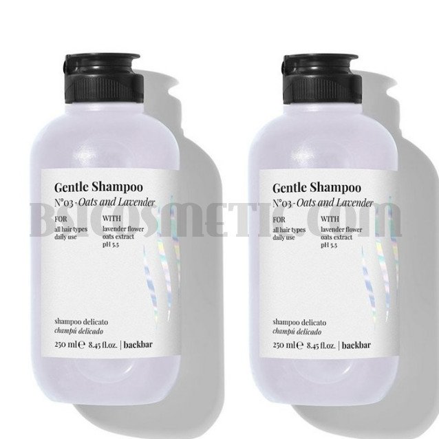 Комплект 2 броя Шампоан за чувствителен скалп с овес и лавандула Farmavita Back Bar Gentle Shampoo 250мл.