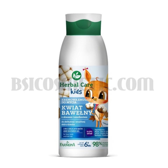 Емолиентна деликатна емулсия за измиване на чувствителна и суха кожа Farmona Herbal Care Kids Creamy Washing Emulsion