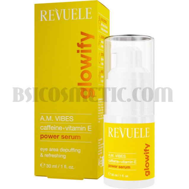 Revuele GLOWIFY A.M. Vibes Серум за лице с кофеин и Витамин Е