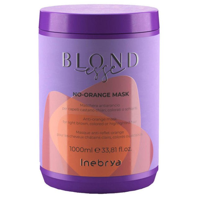 Inebrya Blondesse No-Orange Маска против оранжеви оттенъци за светлокафява, боядисана или изсветлена коса