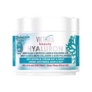 Victoria Beauty HYALURON Дневен и нощен изглаждащ крем против бръчки, полумазен 40-55г Victoria Beauty HYALURON Дневен и нощен изглаждащ крем против бръчки, полумазен 40-55г