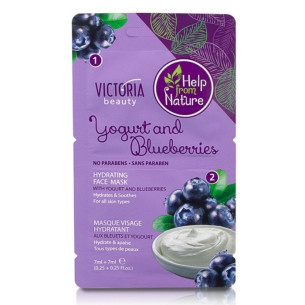 Victoria Beauty Озаряваща и хидратираща маска за лице с боровинки и йогурт 2x7 мл Victoria Beauty Озаряваща и хидратираща маска за лице с боровинки и йогурт 2x7 мл