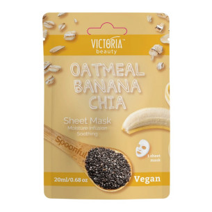 Victoria Beauty Шийт маска с овесени ядки, банан и чиа Victoria Beauty Шийт маска с овесени ядки, банан и чиа