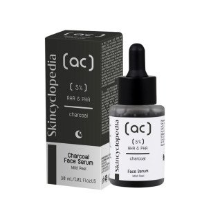 Skincyclopedia Kонцентриран нежен пилинг серум за лице с 5% манделова и полихидрокси киселини + активен въглен 30мл Skincyclopedia Kонцентриран нежен пилинг серум за лице с 5% манделова и полихидрокси киселини + активен въглен 30мл