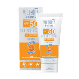 Victoria Beauty Слънцезащитен крем за лице SPF50 с витамин A+E Victoria Beauty Слънцезащитен крем за лице SPF50 с витамин A+E