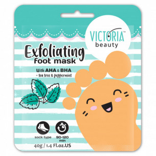 Victoria Beauty Ексфолиращи чорапи с чаено дърво, мента и AHA млечна киселина Victoria Beauty Ексфолиращи чорапи с чаено дърво, мента и AHA млечна киселина