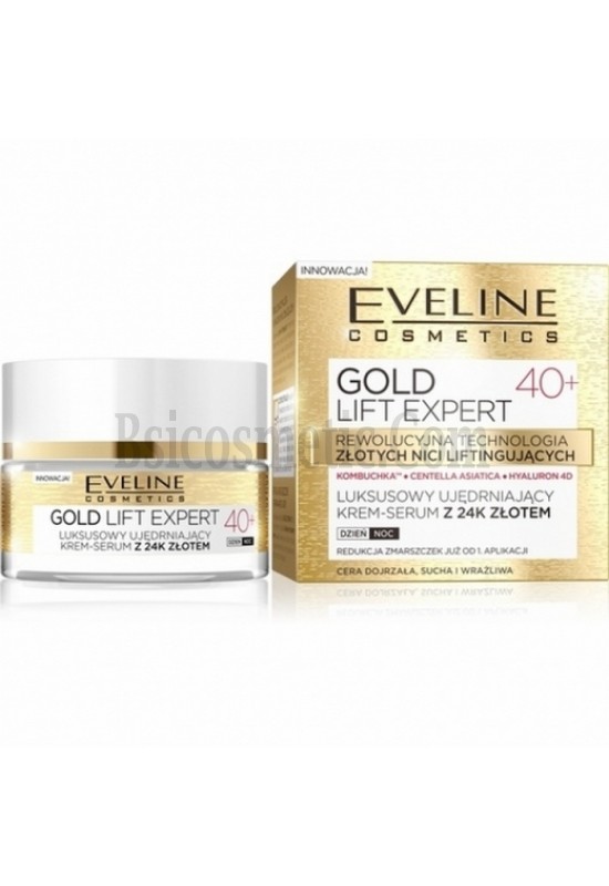 Eveline Gold Lift Expert 40+ СТЯГАЩ ДНЕВЕН/НОЩЕН КРЕМ-СЕРУМ ЗА ЛИЦЕ