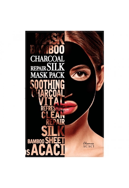 Почистваща маска с бамбуков въглен и пептиди Chamos Acaci Charcoal Repair Silk Mask