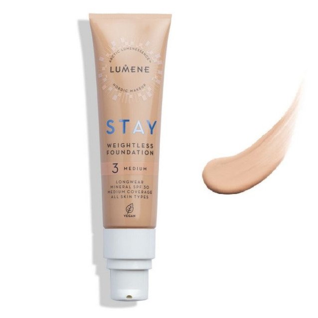 Веган Дълготраен Фондьотен с минерален SPF 30 Lumene Stay Weightless Foundation
