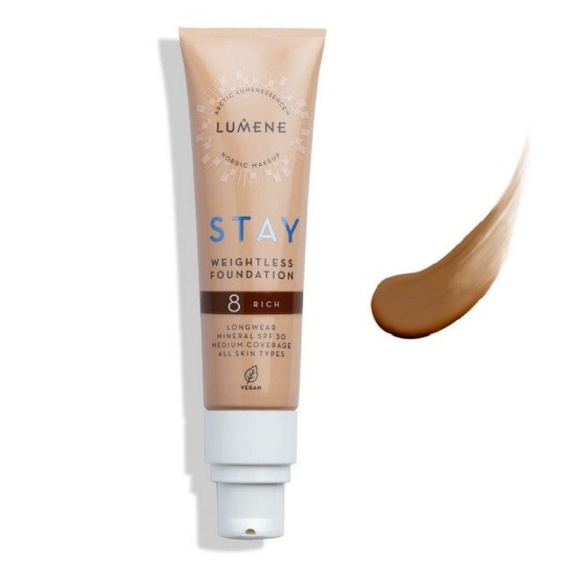 Веган Дълготраен Фондьотен с минерален SPF 30 Lumene Stay Weightless Foundation