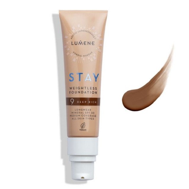 Веган Дълготраен Фондьотен с минерален SPF 30 Lumene Stay Weightless Foundation