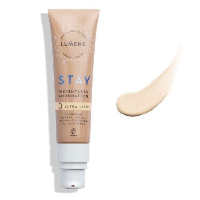 Веган Дълготраен Фондьотен с минерален SPF 30 Lumene Stay Weightless Foundation
