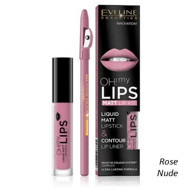Течно матово червило и молив за устни Eveline OH! My Lips Matt Lip Kit Течно матово червило и молив за устни Eveline OH! My Lips Matt Lip Kit
