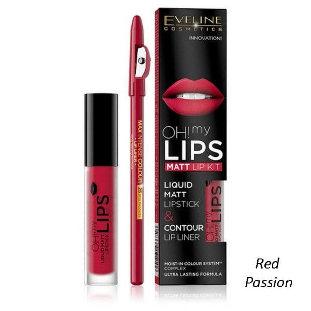 Течно матово червило и молив за устни Eveline OH! My Lips Matt Lip Kit Течно матово червило и молив за устни Eveline OH! My Lips Matt Lip Kit